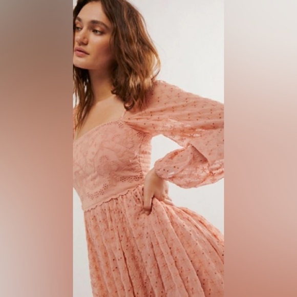 *NWOT* Free People Malina Mini Dress - Sun Blush - Picture 2 of 5